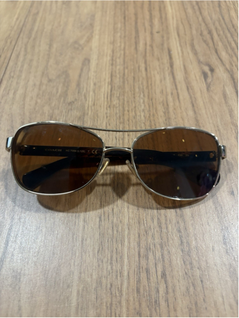 COACH HC 7054 L 129 920913 56 Light Gold dark tortoise Metal Women's Sunglasses